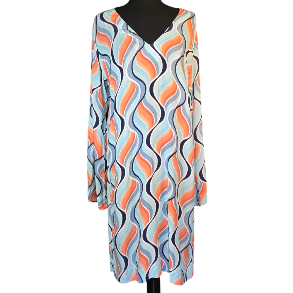 Helen Jon Print Tunic Style Dress with Side Slits Size Large - Picture 1 of 5
